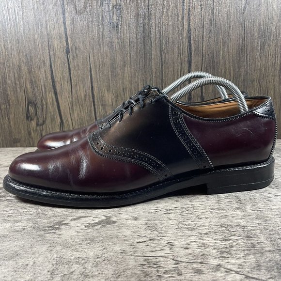 Allen Edmonds Polo Shelton Burgundy Leather Oxford Dress Shoes Sz 11.5 A Narrow - Picture 3 of 10